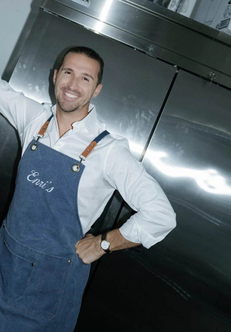 Chef Enrico Carloni in the prep kitchen