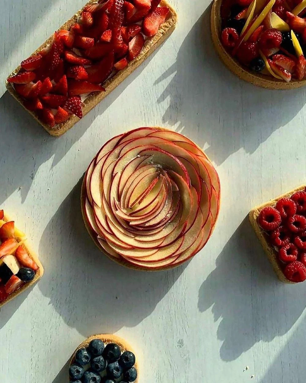 Seasonal fruit tarts, plated to order